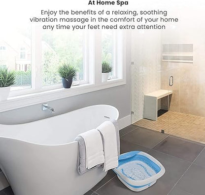 HoMedics Compact Pro Spa Collapsible Footbath with Heat | Vibration Massage, Acu-Node Surface, Heat Maintenance | Improves Circulation, Soothe Tired Muscles, Collapsible Tub for Easy Storage