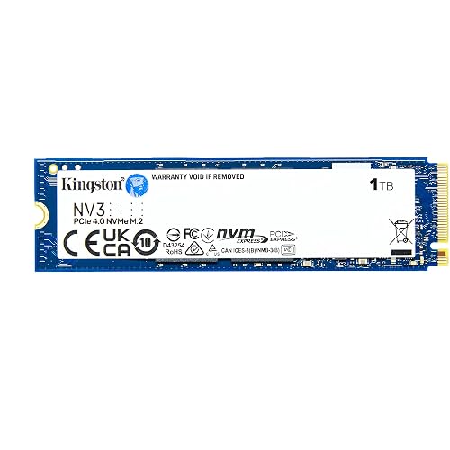 Kingston NV3 1TB M.2 2280 NVMe SSD | PCIe 4.0 Gen 4x4 | Up to 6000 MB/s | SNV3S/1000G Faster 1TB