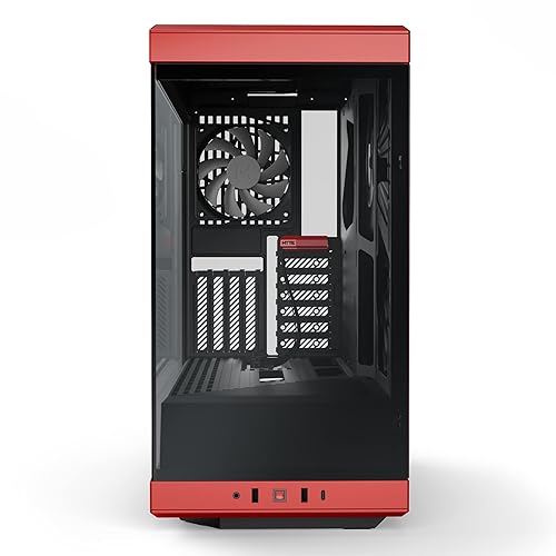 HYTE Y40 Modern Aesthetic Panoramic Tempered Glass Mid-Tower ATX Computer Gaming Case with PCIE 4.0 Riser Cable Included, Red (CS-HYTE-Y40-BR)