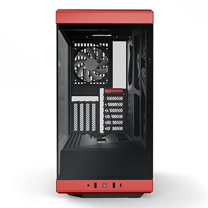 HYTE Y40 Modern Aesthetic Panoramic Tempered Glass Mid-Tower ATX Computer Gaming Case with PCIE 4.0 Riser Cable Included, Red (CS-HYTE-Y40-BR)