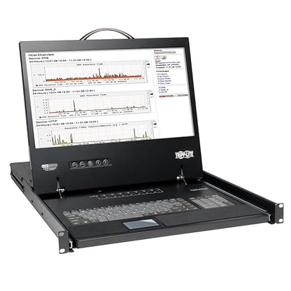 Tripp Lite NetController 16-Port Rackmount Console KVM Switch Steel with 19-Inch LCD Screen, Touchpad & Keyboard, Daisy-Chain up to 256 Devices, 1URM, 1-Year Warranty (B040-016-19) 16 Port