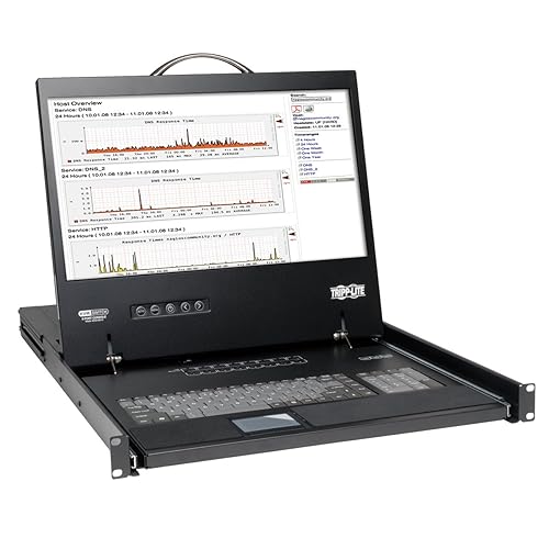 Tripp Lite NetController 16-Port Rackmount Console KVM Switch Steel with 19-Inch LCD Screen, Touchpad & Keyboard, Daisy-Chain up to 256 Devices, 1URM, 1-Year Warranty (B040-016-19) 16 Port