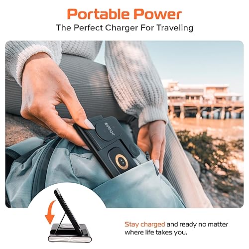Spracht Flex Charge 3-3" 1 Charging Dock, Portable Charging Station for Smartphones, Smartwatches, Earphones, Fast Wireless Charger 25W Night Light, Charger
