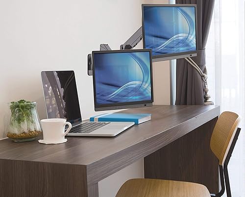 Universal Gas Spring Dual Monitor Wall Mount Two Gas-Spring Jointed Arms, Supports Two 17" to 32" TV Or Monitors up to 8 Kg (17.64 Lbs.) Model Number 461627