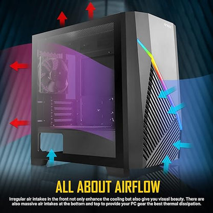 Antec Constellation Series Draco 10 Mini-Tower M-ATX Gaming Case, 360mm GPU Compatibility, Massive Air Intakes, ARGB Lighting Bar & 6 x 120mm Fan Support