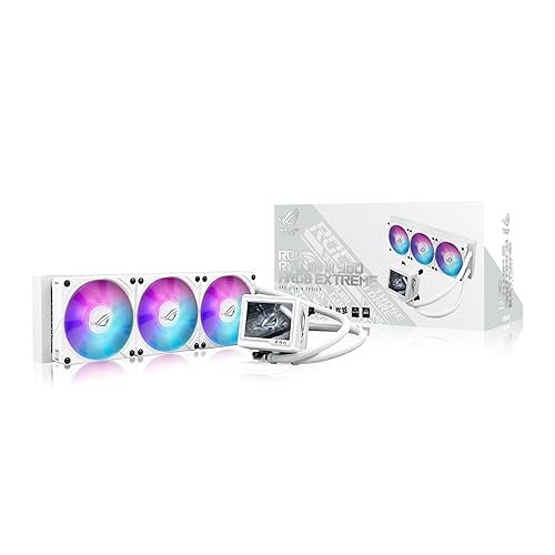 ASUS ROG RYUYJIN III 360 ARGB Extreme White Edition All-in-one AIO CPU Liquid Cooler, AMD Ryzen9000 & Intel Core Ultra Ready, Asetek Gen8 V2 Pump, high Airflow & Static Pressure Magnetic Fans