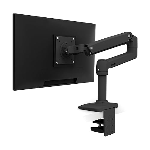 Ergotron – LX Premium Single Monitor Arm, VESA Desk Mount – for Monitors Up to 34 Inches, 7 to 25 lbs – Matte Black Matte Black 8 Inch Pole