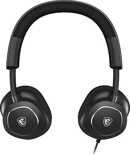 MSI Maestro 300 Gaming Headset High-Resolution 40mm Neodymium Drivers, Unidirectional Microphone, Detachable Mic, Breathable Mesh or Protein Leather, Plug & Play Across Platforms