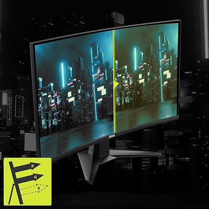 MSI MAG27C6F 27-inch 1920 x 1080 (FHD), Rapid VA, Gaming Monitor 180Hz, Adaptive Sync, 0.5ms, HDMI, Display-Port, VESA Mountable, Tilt