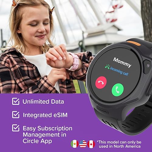 myFirst Fone R2 (North America Version) Kids Smartwatch with eSIM Video Calls Messaging Real-Time GPS Tracking SOS Button Safety Alerts Music Player Gift for Boys & Girls (Acai Purple)