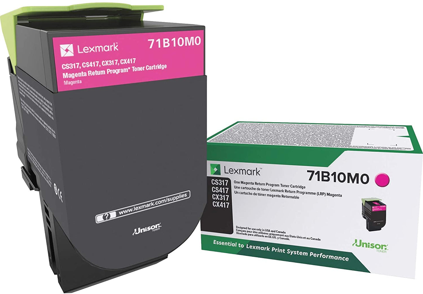 Lexmark 71B10M0 CS317dn CX317dn CS417dn CX417de CS517de CX517de Magenta Return Program Cartridge Toner