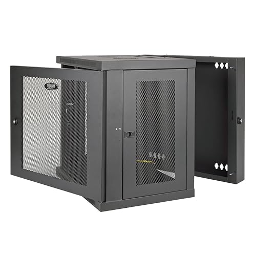 Tripp Lite SRW10US 10U Wall Mount Rack Enclosure Cabinet with Door and Side Panels (Black)