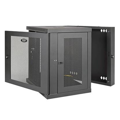 Tripp Lite SRW10US 10U Wall Mount Rack Enclosure Cabinet with Door and Side Panels (Black)