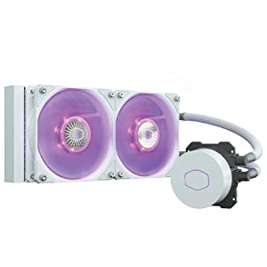 Cooler master CoolerMaster MasterLiquid ML240L RGB V2 White,Close-Loop AIO CPU Liquid Cooler, Gen3 Dual Chamber Pump,240mm Radiator,SickleFlow 120 PWM ARGB, AMD Ryzen AM5/AM4, Intel LGA1700/1200 (MLW-D24M-A18PC-RW) 240mm Radiator AIO ML240L RGB V2 White