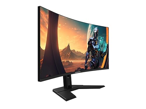 GIGABYTE GS34WQC 34 120Hz 1440P Curved Gaming Monitor, 3440x1440 VA 1500R Display, 1ms (MPRT) Response Time, HDR Ready, FreeSync Premium, 1x Display Port 1.4, 2X HDMI 2.0,Black QHD | 144Hz 1ms | 34 | No Height Adj.