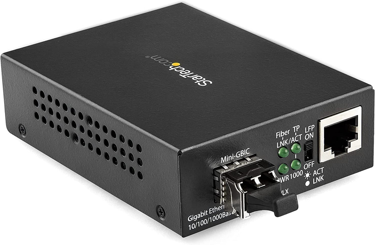 StarTech.com Multimode (MM) LC Fiber Media Converter for 10/100/1000 Network - 550m - Gigabit Ethernet - 850nm - with SFP Transceiver (MCM1110MMLC)