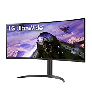 LG UltraWide QHD 34-Inch Computer Monitor 34WP65C-B, VA with HDR 10 Compatibility and AMD FreeSync Premium, Black Tilt/Height Adjustable Stand