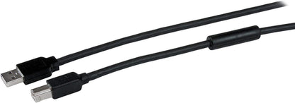 StarTech.com 15m / 50 ft Active USB 2.0 A to B Cable - Long 15 m USB Cable - 50 ft USB Printer Cable - 1x USB A (M), 1x USB B (M) - Black (USB2HAB50AC) 50 ft/15 m