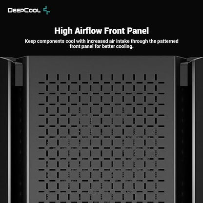 DeepCool CG560 Mid-Tower ATX Case, Mesh Front Panel for High Airflow, Three Pre-Installed 120mm ARGB Fans, 140mm Rear Black Fan, Tempered Glass, Black