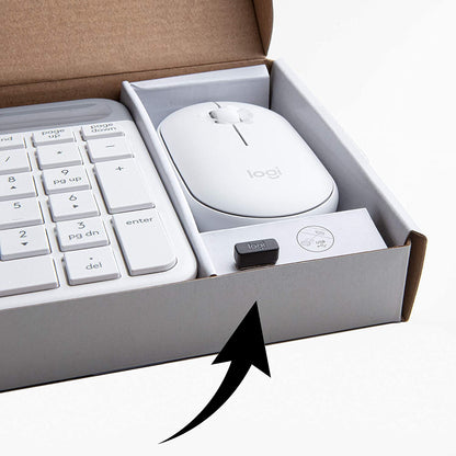 Logitech MK470 Slim Wireless Keyboard and Mouse Combo - Modern Compact Layout, Ultra Quiet, 2.4 GHz USB Receiver, Plug n' Play Connectivity, Compatible with Windows - Off White Off White Combo