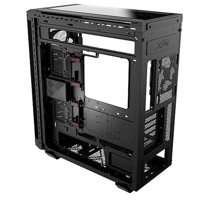 XPG Battlecruiser II Mid-Tower ATX PC Gaming Case: Exoskeleton-Driven, Aesthetics, Efficient Airflow, 420mm Radiator, GPU Holder, Cable Management, XPG Prime Box, Black (BATTLECRUISERIIPST-BKCWW)