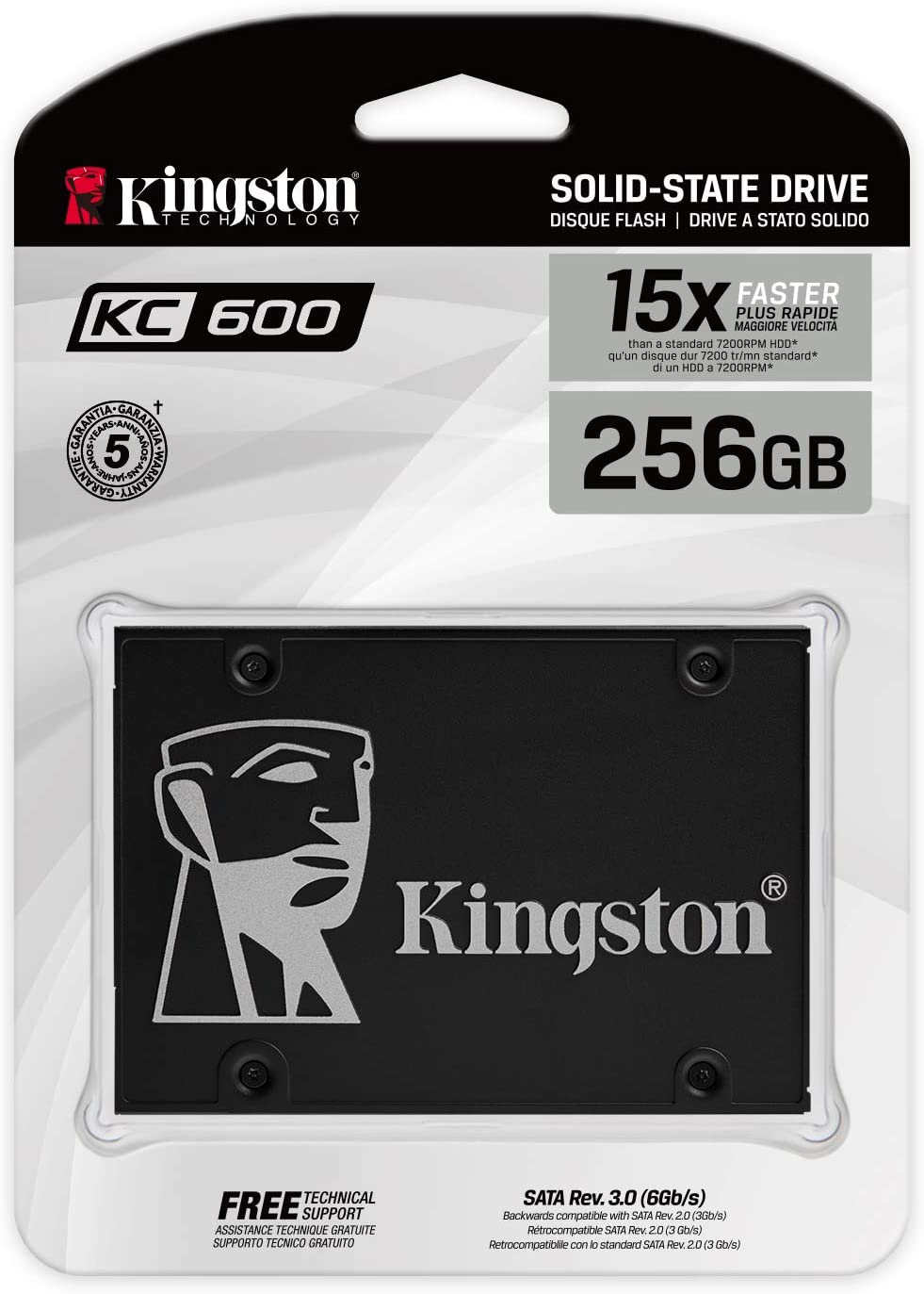 Kingston KC600 256GB 2.5 Inch SATA3 Solid State Drive (3D TLC)
