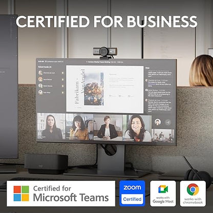 Logitech MX Brio 705 for Business 4K Webcam with Auto Light Correction, Ultra HD, Auto-Framing, Show Mode, USB-C, Works with Microsoft Teams, Zoom, Google Meet - Graphite