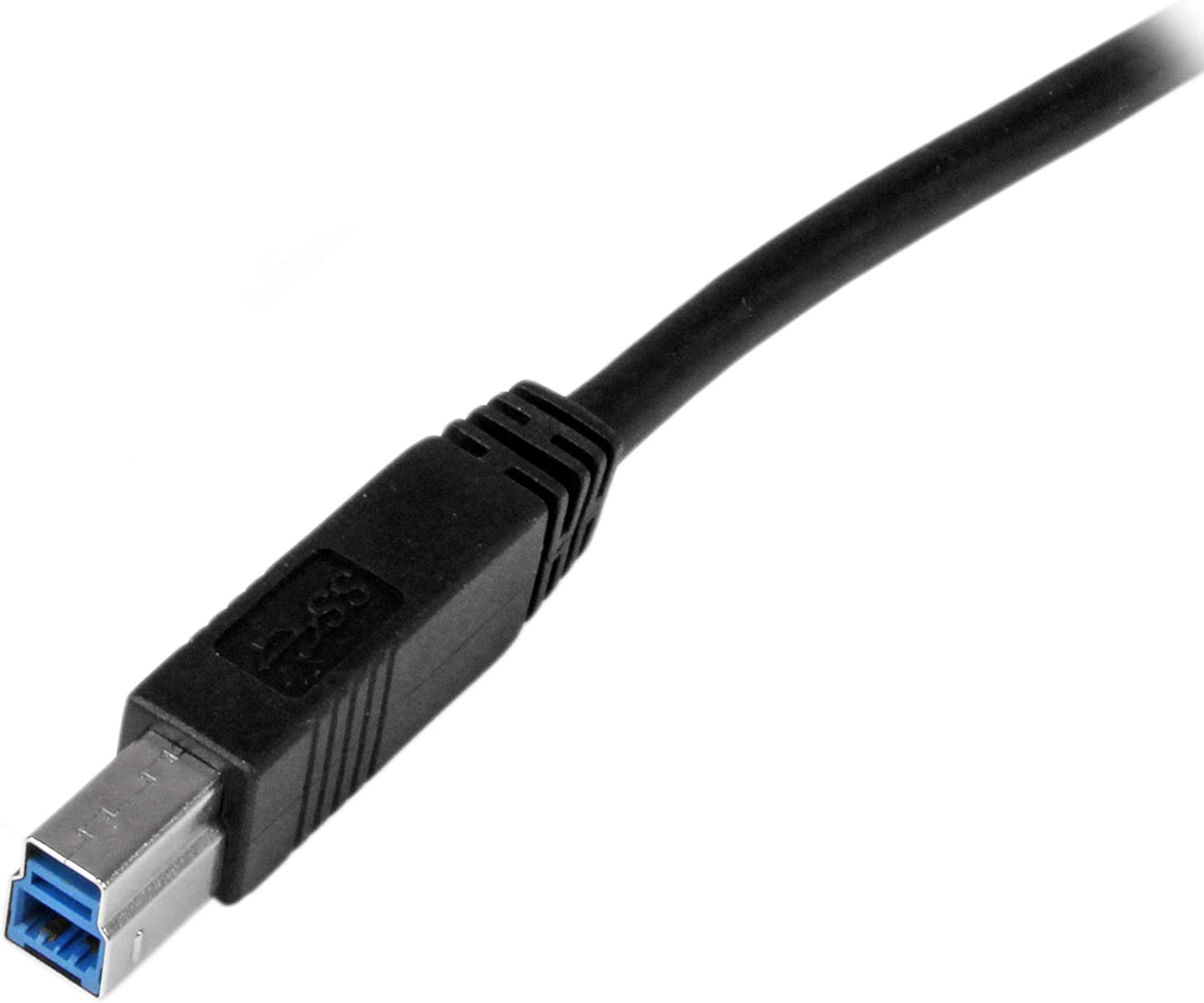 StarTech.com 1m 3 ft Certified SuperSpeed USB 3.0 A to B Cable Cord - USB 3 Cable - 1x USB 3.0 A (M), 1x USB 3.0 B (M) - 1 meter, Black (USB3CAB1M) Black 3 feet