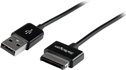 StarTech.com 3m Dock Connector to USB Cable for ASUS® Transformer Pad and Eee Pad Transformer (TF101, etc.) / Slider - Data / Charge Cable (USB2ASDC3M),Black,10 ft / 3m Asus Dock Connector 10 ft / 3m