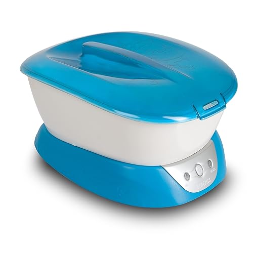 Homedics Paraffin Wax Machine for Hands - Hypoallergenic Hot Wax Hand Therapy Machine to Soothe and Moisturize Hands - Includes 3 Pounds of Wax and 20 Hand Liners Blue