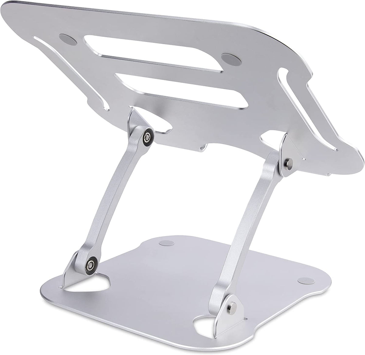 StarTech.com Laptop Stand for Desk, Ergonomic Laptop Stand Adjustable Height, Aluminum, Portable, Max. 22lb (10kg), Foldable Laptop Holder - Angled Notebook Computer Riser/Lift (ADJ-Laptop-Riser)