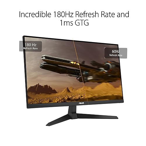 ASUS TUF Gaming 25” (24.5 viewable) 1080P Gaming Monitor (VG259Q3A) – FHD, 180Hz, 1ms, Fast IPS, Extreme Low Motion Blur, FreeSync, Variable Overdrive, Speakers, 99% sRGB, Shadow Boost 3yr Warranty