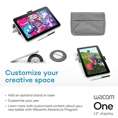Wacom One 12 Drawing Tablet with Screen (2023), Full-Laminated 11.6” HD Screen Graphics Monitor, Works with Mac, PC & Chromebook for Drawing, Photo/Video Editing, Design, & Education