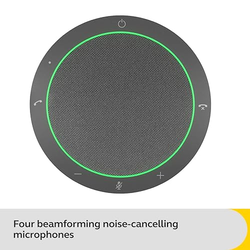 Jabra Speak2 40 Portable Speakerphone - 4 Noise-Cancelling Mics, Full-Range 50mm Portable Speaker, Wideband Audio and USB-A and USB-C Connections - Certified for Zoom and Google Meet - Dark Grey Speak2 40 UC