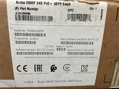 2930F-24G-POE 4SFP Switch (JL261A)