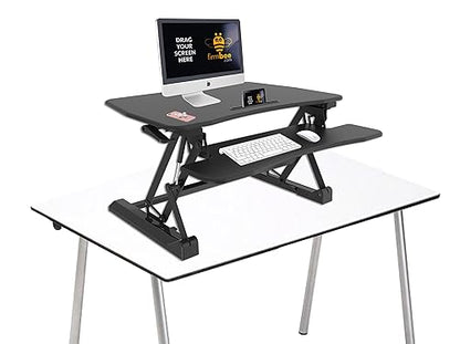 AMER MOUNTS Amer Mounts EZriserPro Straight Up and Down Sit/Stand Desk with Keyboard/Mouse Deck (2 Tier) – Black Finish - 36
