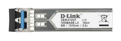 D-Link 1000BASE-LX Single-Mode SFP Optical Transceiver Module, up to 10km (DEM-310GT), Stainless Steel