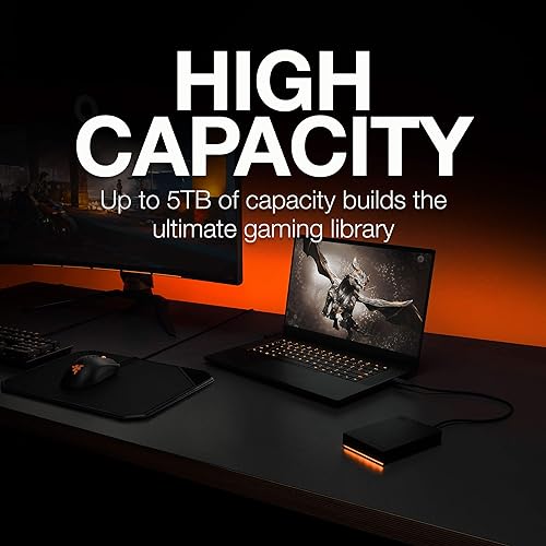 Seagate STKL2000400 FireCuda Gaming 2TB External USB 3.2 Gen 1 Hard Drive RGB LED Lighting