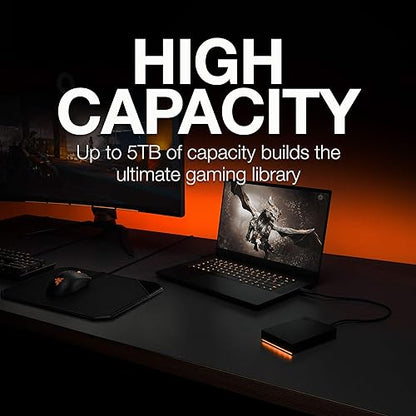 Seagate STKL2000400 FireCuda Gaming 2TB External USB 3.2 Gen 1 Hard Drive RGB LED Lighting