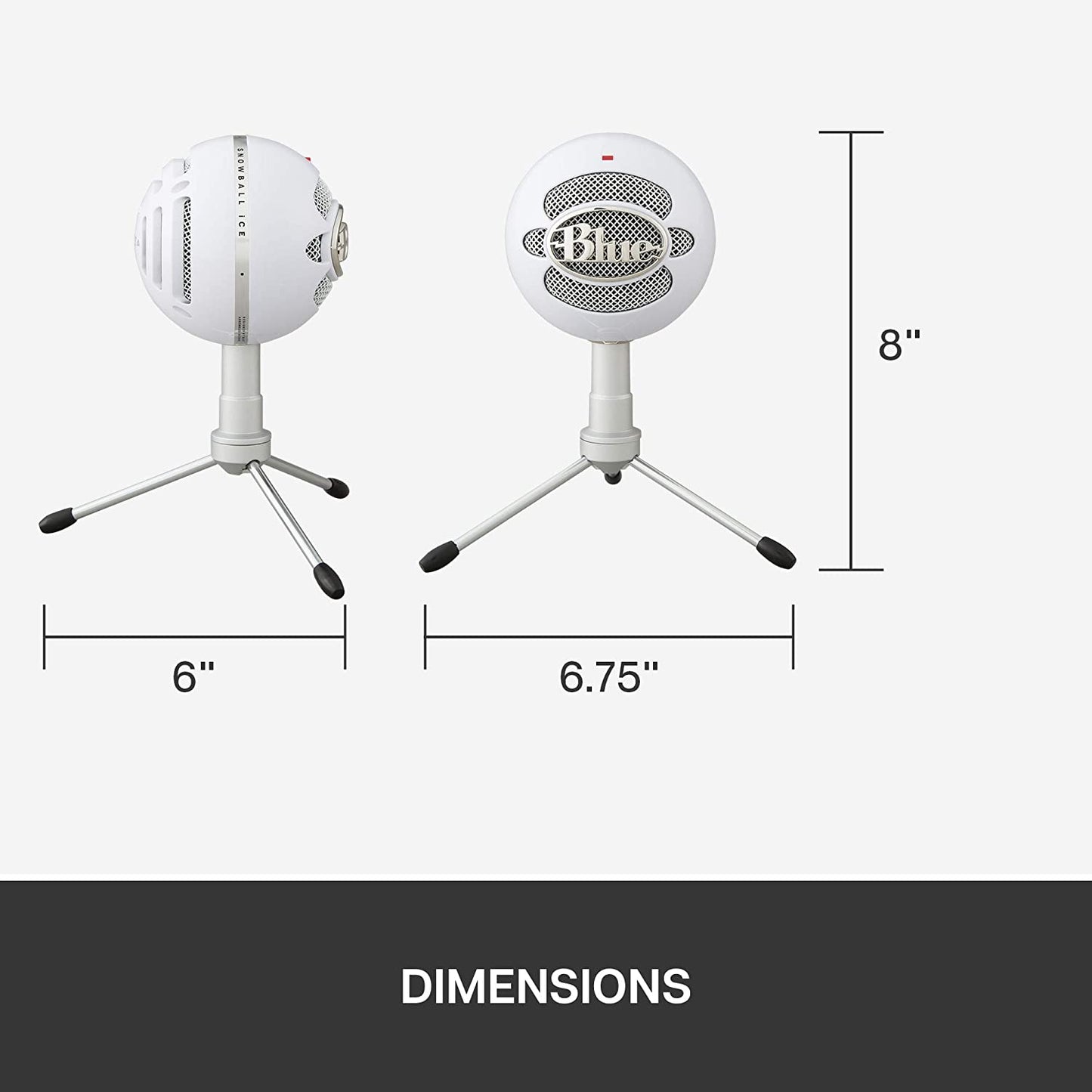 Blue microphones Blue Snowball iCE Plug 'n Play USB Microphone for Recording, Streaming, Podcasting, Gaming on PC and Mac, with Cardioid Condenser Capsule, Adjustable Desktop Stand and USB cable - White