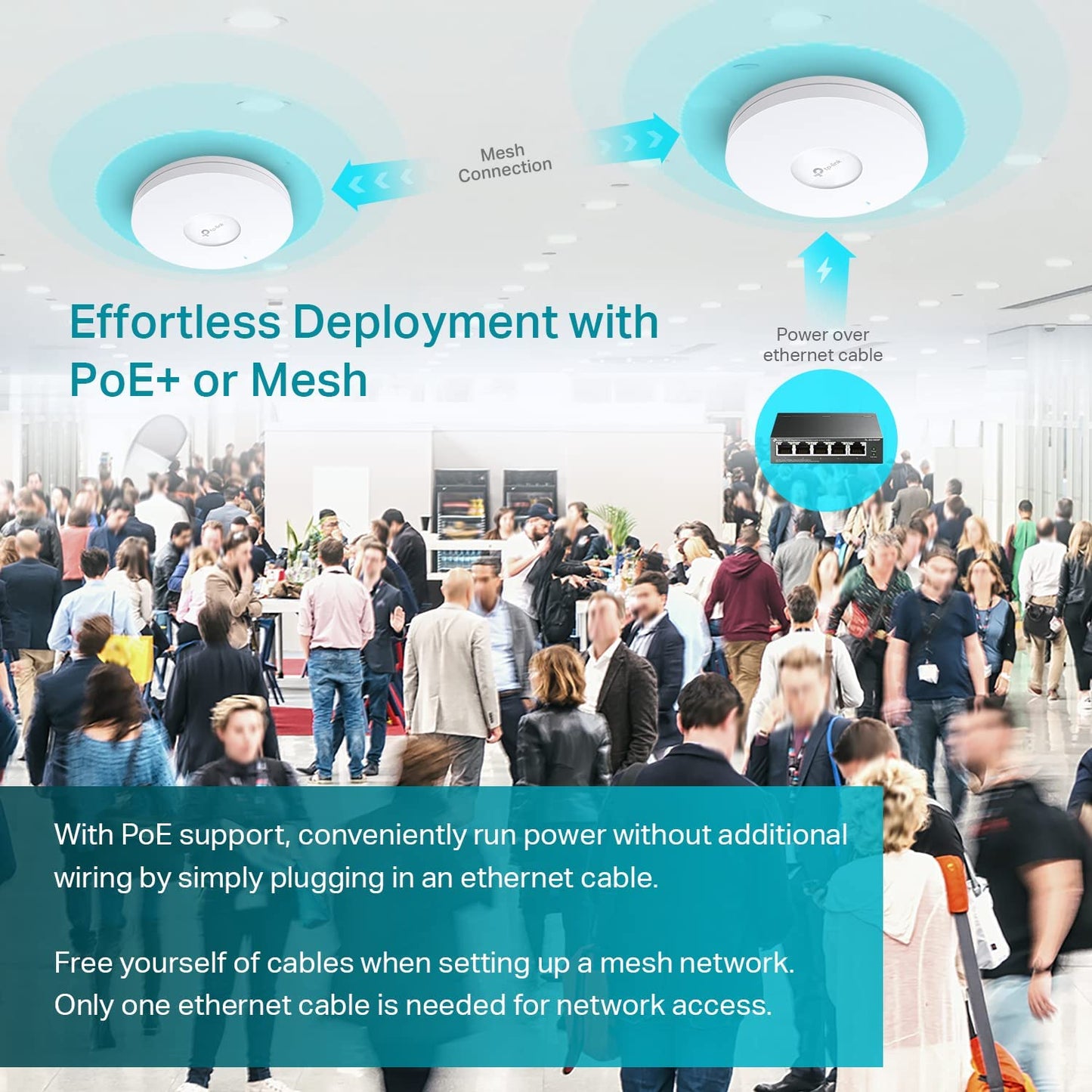 TP-Link EAP660 HD | Omada WiFi 6 AX3600 Wireless 2.5G Access Point for High-Density Deployment | OFDMA, Mesh, Seamless Roaming &amp; MU-MIMO | SDN Integrated | Cloud Access &amp; Omada App | PoE+ Powered