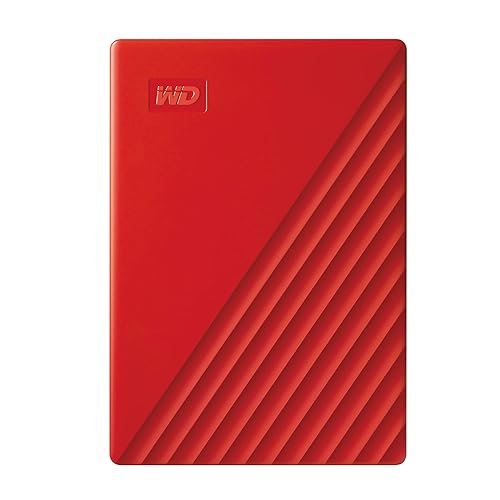 WD Western Digital My Passport WDBPKJ0040BRD-WESN 4 TB Portable Hard Drive - External - Red - USB 3.0 - 256-bit Encryption Standard