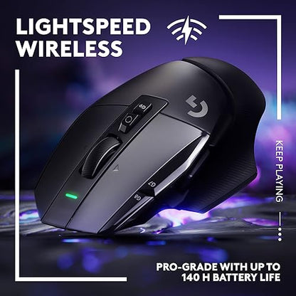 Logitech G502 X Lightspeed Wireless Gaming Mouse - Optical Mouse with LIGHTFORCE Hybrid Optical-Mechanical switches, Hero 25K Gaming Sensor, Compatible with PC - macOS/Windows - Black Black Wireless Non-RGB Mouse