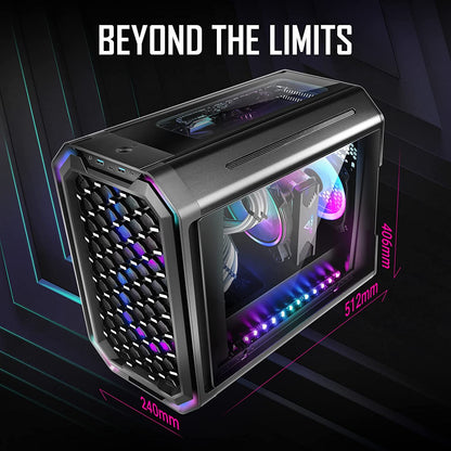 Antec Dark Cube ITX Case,M-ATX, ITX,Glass,512 x 240 x 406 mm (DWH), Dark Cube (0-761345-80034-1)