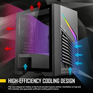 Antec Dark Phantom Series DP31 Mini-Tower M-ATX Gaming Case, Claw-Shaped Air Intakes, ARGB Strip, Magnetic Tempered Glass Side Panel,Black,0-761345-80038-9