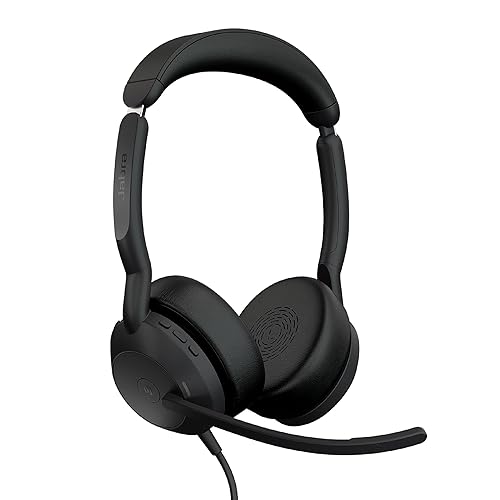 Jabra Evolve2 50 Wired Stereo Headset - with Jabra AirComfort Technology, Noise-Cancelling Mics & Active Noise Cancellation - MS Teams Certified, Works with All Other Platforms - Black USB-C MS Teams