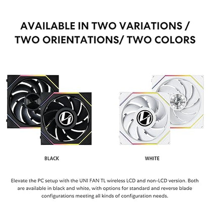 Lian Li UNI Fan TL 120 Wireless - Single Pack - Controller Not Included - 2.4 GHz Wireless Control - Infinity Mirror Design - Controller Required - White (12TL1W1W)