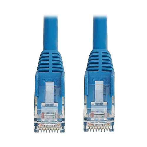 Tripp Lite Cat6 RJ45 PoE Gigabit Ethernet Cable, 1.6 Feet / 0.5 Meters, Flame-Resistant LSZH Jacket, Blue Snagless, Power Over Ethernet, Male-to-Male, Patch LAN Cord, (N201L-0P5M-BL)