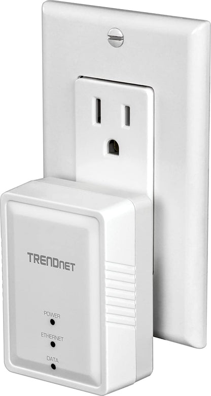 TRENDnet Powerline 500 AV Nano Adapter Kit, Includes 2 x TPL-406E Adapters, Cross Compatible With Powerline 600-500-200, Windows 10, 8.1, 8, 7, Vista, XP, Plug &amp; Play Install, White, TPL-406E2K