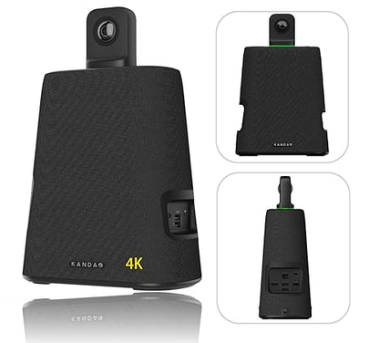 KanDao 2023 Meeting Ultra Standard Web-conferencing Solution, All-in-One Video Conference Room Camera System, Dual 4K HDR 360 Wide Field Auto-framing & Zooming Meeting Camera for Large Meeting Rooms Black Meeting Ultra Standard